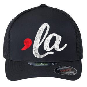 Funny Comma La Kamala Harris 2024 For President Election Flexfit Unipanel Trucker Cap