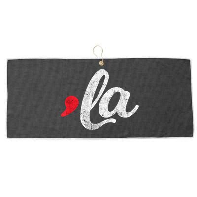 Funny Comma La Kamala Harris 2024 For President Election Large Microfiber Waffle Golf Towel