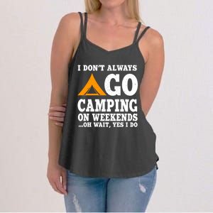 Funny Camping Lover Outfit Nature Hiking And Summer Camp Cute Gift Women's Strappy Tank