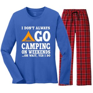 Funny Camping Lover Outfit Nature Hiking And Summer Camp Cute Gift Women's Long Sleeve Flannel Pajama Set 