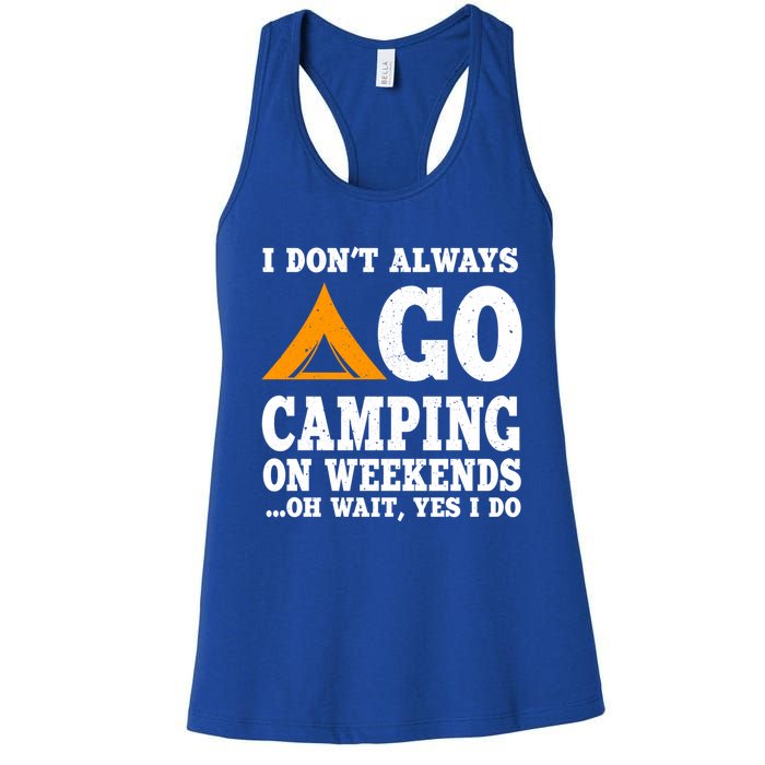 Funny Camping Lover Outfit Nature Hiking And Summer Camp Cute Gift Women's Racerback Tank