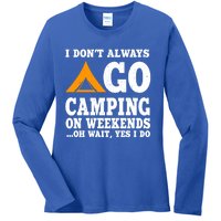 Funny Camping Lover Outfit Nature Hiking And Summer Camp Cute Gift Ladies Long Sleeve Shirt