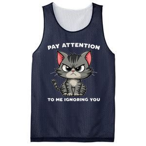 Funny Cat Lovers Pay Attention To Me Ignoring You Mesh Reversible Basketball Jersey Tank