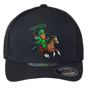 Funny Cow Leprechaun St PatrickS Day Horse Riding Lover Gift Flexfit Unipanel Trucker Cap