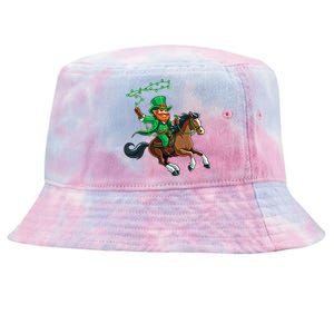 Funny Cow Leprechaun St PatrickS Day Horse Riding Lover Gift Tie-Dyed Bucket Hat