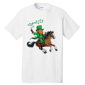 Funny Cow Leprechaun St PatrickS Day Horse Riding Lover Gift Tall T-Shirt