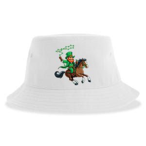 Funny Cow Leprechaun St PatrickS Day Horse Riding Lover Gift Sustainable Bucket Hat