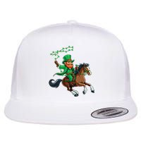 Funny Cow Leprechaun St PatrickS Day Horse Riding Lover Gift Flat Bill Trucker Hat