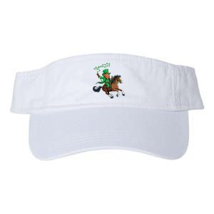 Funny Cow Leprechaun St PatrickS Day Horse Riding Lover Gift Valucap Bio-Washed Visor