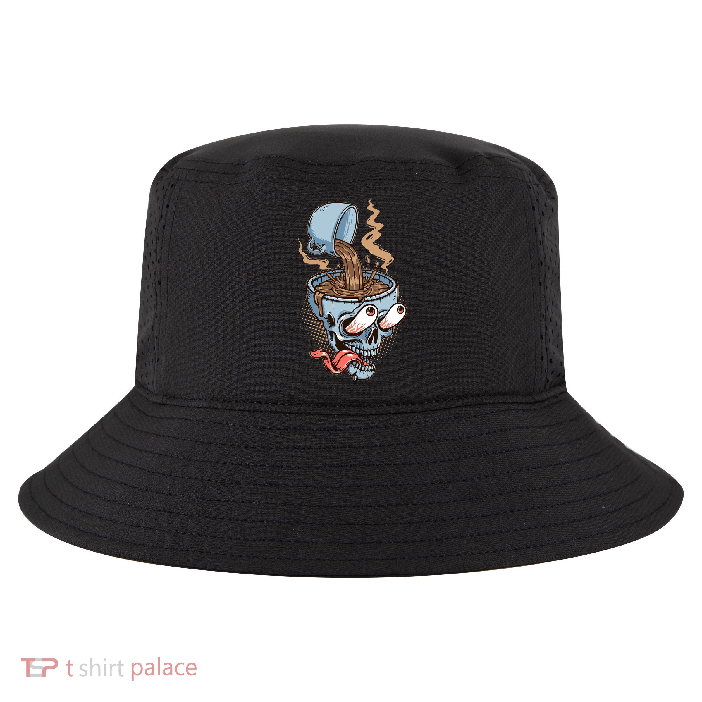 Funny Coffee Lover Addict Skull Cool Comfort Performance Bucket Hat