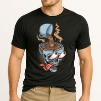 Funny Coffee Lover Addict Skull Cooling Performance Crew T-Shirt