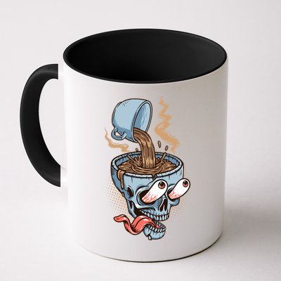 Funny Coffee Lover Addict Skull Mug