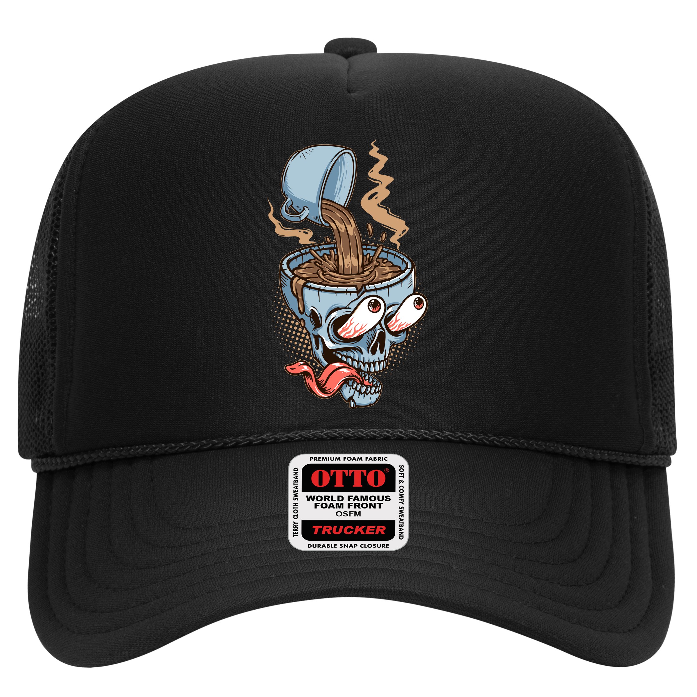 Funny Coffee Lover Addict Skull Hat