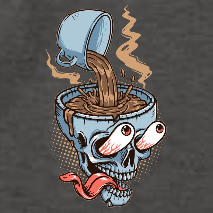 Funny Coffee Lover Addict Skull Vector Backpack