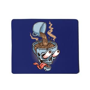 Funny Coffee Lover Addict Skull Mousepad