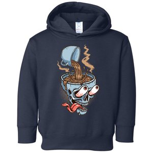 Funny Coffee Lover Addict Skull Toddler Hoodie