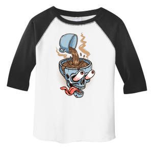 Funny Coffee Lover Addict Skull Toddler Fine Jersey T-Shirt