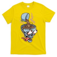 Funny Coffee Lover Addict Skull T-Shirt