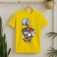 Funny Coffee Lover Addict Skull T-Shirt