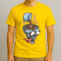 Funny Coffee Lover Addict Skull T-Shirt