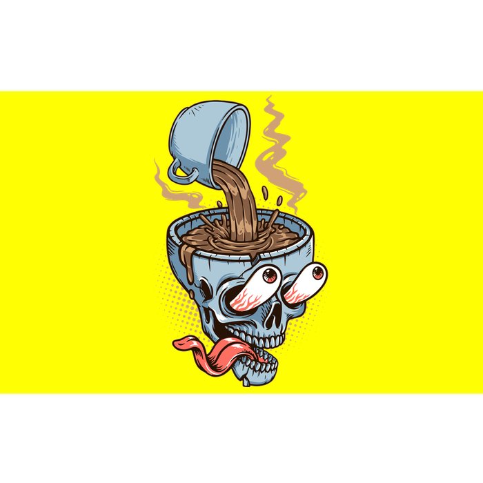 Funny Coffee Lover Addict Skull Bumper Sticker