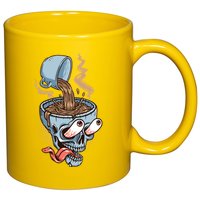 Funny Coffee Lover Addict Skull 11oz C Handle Ceramic Mug