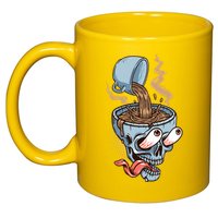 Funny Coffee Lover Addict Skull 11oz C Handle Ceramic Mug