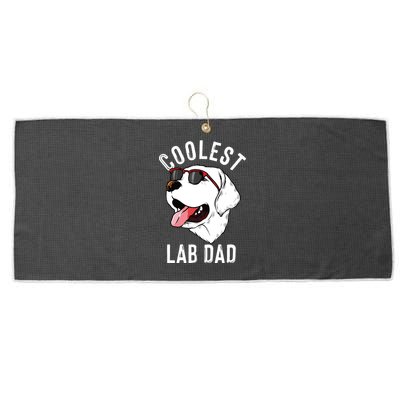 Funny Coolest Lab Dad Gift For White Labrador Dog Lover Men Large Microfiber Waffle Golf Towel