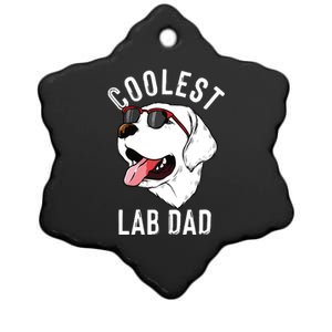 Funny Coolest Lab Dad Gift For White Labrador Dog Lover Men Ceramic Star Ornament