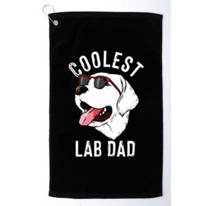 Funny Coolest Lab Dad Gift For White Labrador Dog Lover Men Platinum Collection Golf Towel