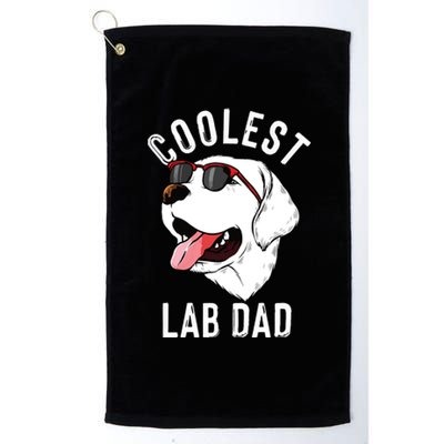 Funny Coolest Lab Dad Gift For White Labrador Dog Lover Men Platinum Collection Golf Towel