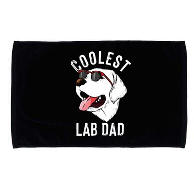 Funny Coolest Lab Dad Gift For White Labrador Dog Lover Men Microfiber Hand Towel