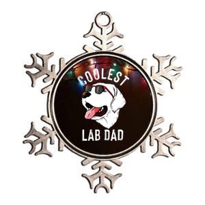 Funny Coolest Lab Dad Gift For White Labrador Dog Lover Men Metallic Star Ornament