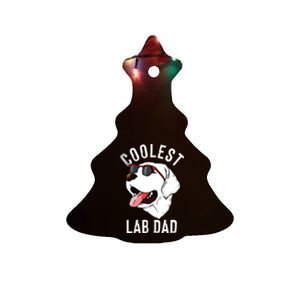 Funny Coolest Lab Dad Gift For White Labrador Dog Lover Men Ceramic Tree Ornament