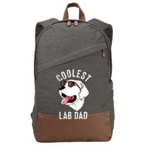 Funny Coolest Lab Dad Gift For White Labrador Dog Lover Men Cotton Canvas Backpack