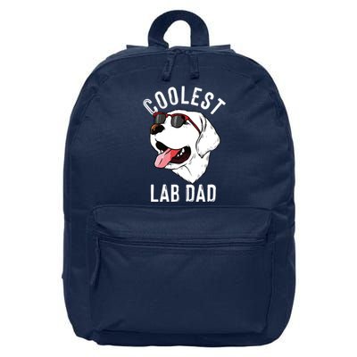 Funny Coolest Lab Dad Gift For White Labrador Dog Lover Men 16 in Basic Backpack