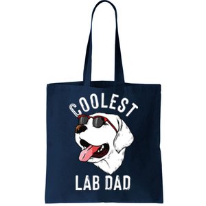 Funny Coolest Lab Dad Gift For White Labrador Dog Lover Men Tote Bag