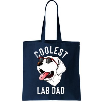 Funny Coolest Lab Dad Gift For White Labrador Dog Lover Men Tote Bag