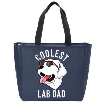 Funny Coolest Lab Dad Gift For White Labrador Dog Lover Men Zip Tote Bag