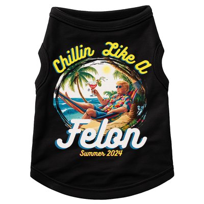 Funny Chillin Like A Felon Summer 2024 2024 Trump Supporter Doggie Tank