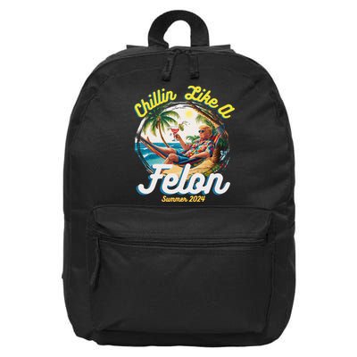 Funny Chillin Like A Felon Summer 2024 2024 Trump Supporter 16 in Basic Backpack