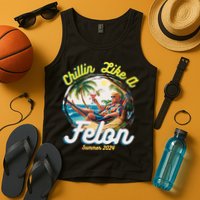 Funny Chillin Like A Felon Summer 2024 2024 Trump Supporter Tank Top