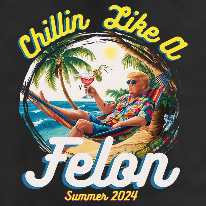Funny Chillin Like A Felon Summer 2024 2024 Trump Supporter Golf Towel