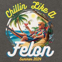 Funny Chillin Like A Felon Summer 2024 2024 Trump Supporter Cotton Canvas Backpack
