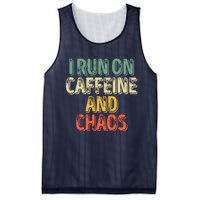 Funny Coffee Lover I Run On Caffeine And Chaos Mesh Reversible Basketball Jersey Tank