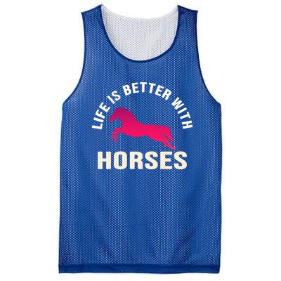 Funny Cute Life Is Better With Horses Horseback Riding Cool Gift Mesh Reversible Basketball Jersey Tank