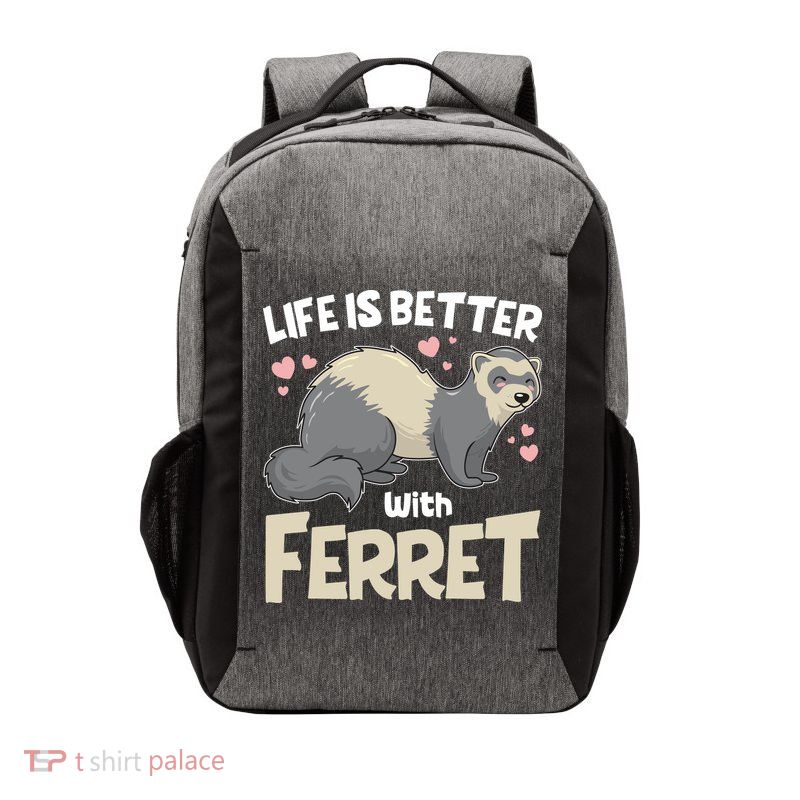 Funny Cute Life Is Better With Ferret Vector Backpack