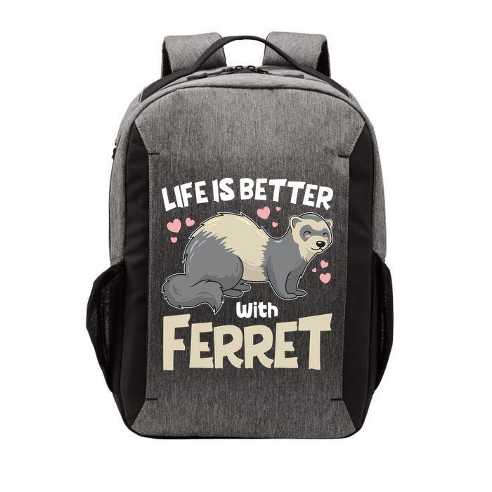 Funny Cute Life Is Better With Ferret Vector Backpack