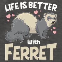 Funny Cute Life Is Better With Ferret Vector Backpack