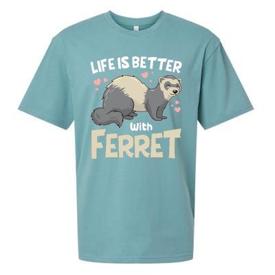 Funny Cute Life Is Better With Ferret Sueded Cloud Jersey T-Shirt